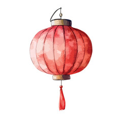 Obraz premium Beautiful red lantern with a red string hanging from it.