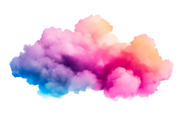 Fantasy cloudscape with vibrant hues, atmospheric vapor, cut out transparent