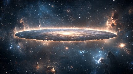 A flat Earth map, with continents and oceans laid out on a two-dimensional plane