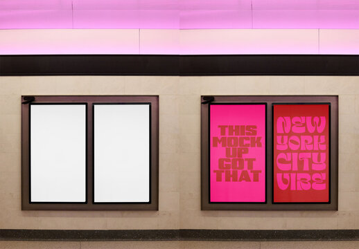 Urban Mockup Display for Advertisement Design in New York Metro