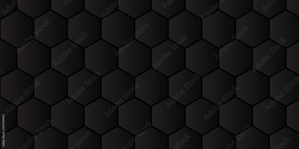 Aufkleber geometric tech-inspired honeycomb pattern in black. futuristic metallic hexagon pattern for digital 