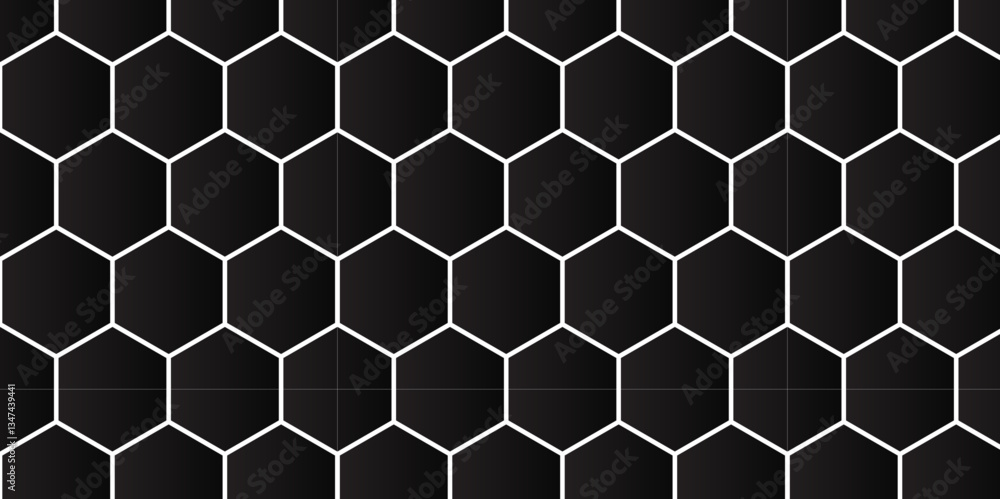 Aufkleber geometric tech-inspired honeycomb pattern in black. futuristic metallic hexagon pattern for digital 