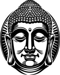 buddha head vector