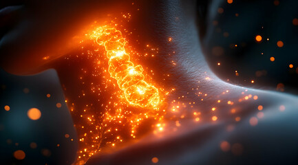 Glowing Thyroid Anatomy Medical Illustration