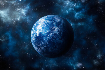 Fototapeta premium Blue Exoplanet in Deep Space