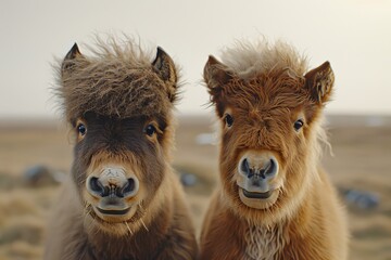 Fototapeta premium beautiful black horses in the meadow on a sunny bright day close up