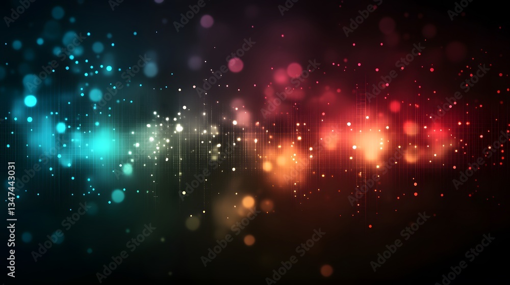 Aufkleber abstract image displaying colored light effects with bokeh particles