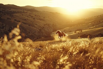 beautiful black horses in the meadow on a sunny bright day close up