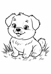 Fototapeta premium Cute dog on a white background