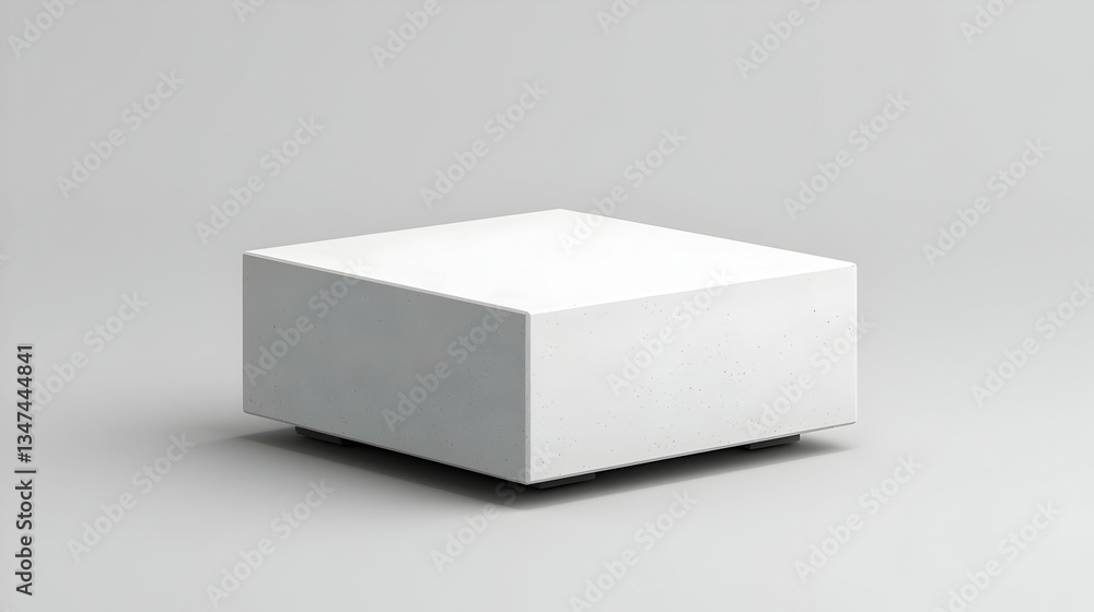 Poster white square platform object on gray background