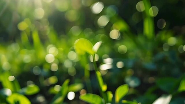 fresh green grass in morning