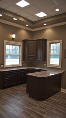 Modern kitchen interior design, counter, home, decor, room