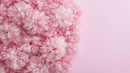 Pink Flowers Bouquet Arrangement On Pink Background