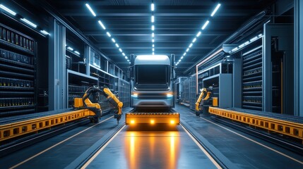 Futuristic Factory: Autonomous Vehicle Assembly Line