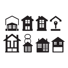 Collection of Various House Icons and Symbols
