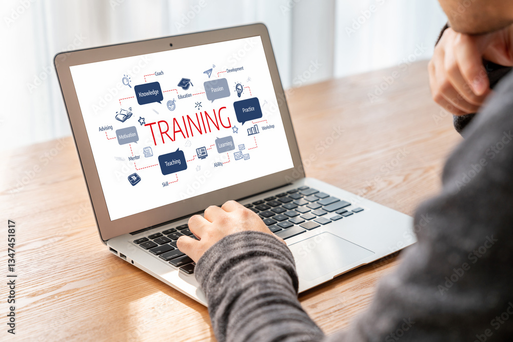 Poster e-learning website with sofware for student to study online on the internet network snugly