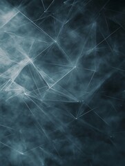 Abstract Network Connections - Intricate network of glowing lines and nodes, dark teal background, art. Perfect for tech, science, and connectivity themes