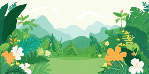 Summer landscape banner