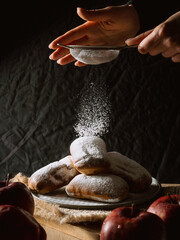 apple pies with powdered sugar © Vlad