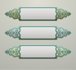 Set of 3d banner templates with floral design