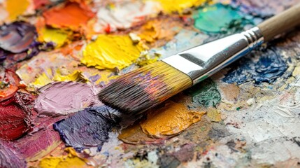 Fototapeta premium Paint Brush on Palette