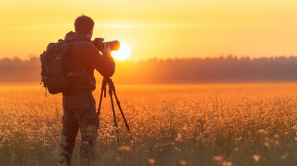 Photographer Capturing Golden Hour
