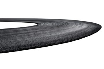 Dark disc texture surface, rough pattern close-up, grainy, cut out transparent