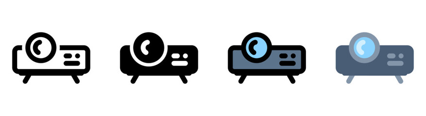 Modern and minimalist projector icon. Perfect for presentation and multimedia applications.