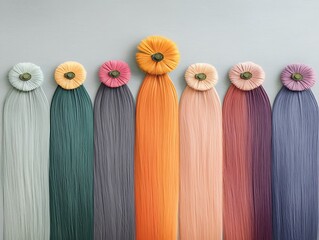 Colorful Hair Extensions for Studio Shot.