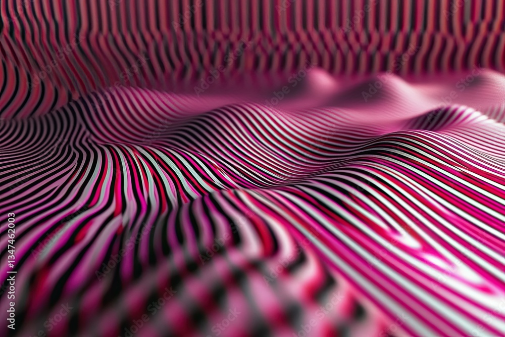 Poster 3d abstract multicolor visualization. multicolored wavy lines.