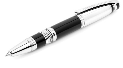 Black pen on white background