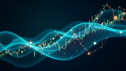 Futuristic Digital Market Analysis and Trading Graphs