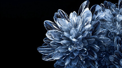 Abstract Digital Flower Design In Blue And White