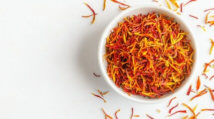Fototapeta premium Saffron Spices in White Bowl