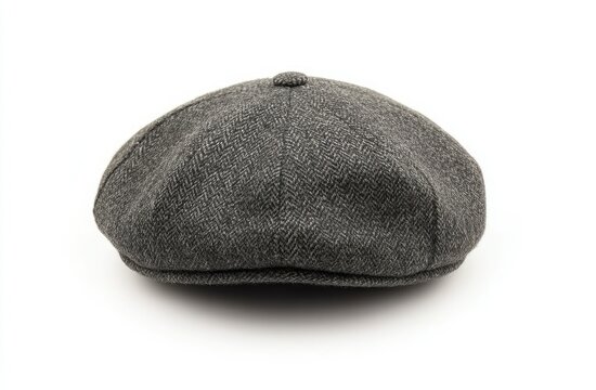 Gray flat cap