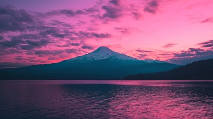 Stunning sunset colors blending with vaporwave aesthetics in nature.