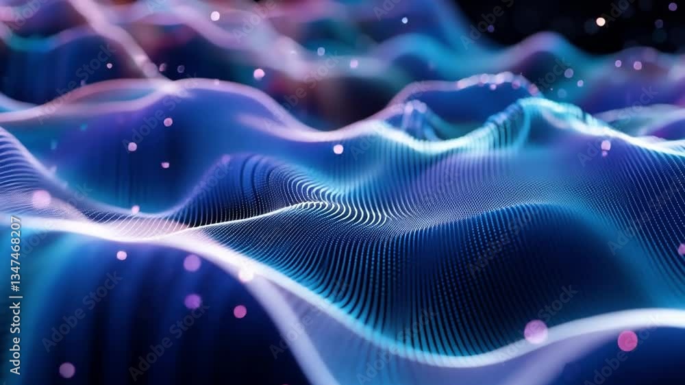 Aufkleber mesmerizing abstract digital waves vibrant colors and flowing patterns create depth and movement in 