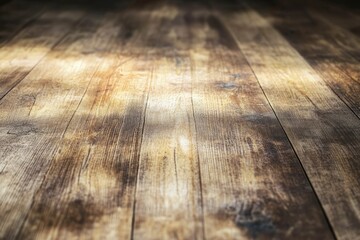 Rustic Wood Floor Texture with Warm Light for Interior Design