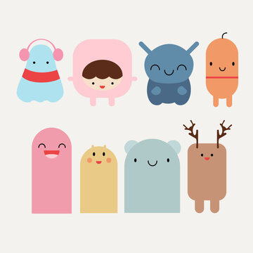 Adorable Animal Characters Collection Illustration