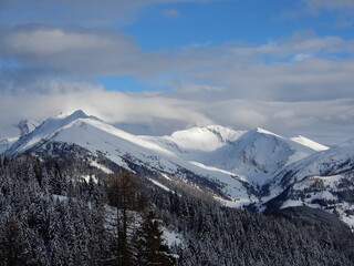 Obraz premium Blick in die Faschaun (Maltinger Alpl) zu Faschaunereck 2614m, Wandspitze 2620m, Poisnig 2528m und rechts hinten die Sternspitze 2496m