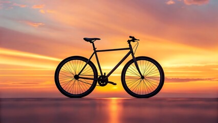 Fototapeta premium bicycle silhouette, sunset bicycle, outdoor cycling, fitness bike, sunset photography, bike at sunset, cycling at sunset, bicycle in nature, bicycle lifestyle, sunset landscape, bike silhouette, outdo