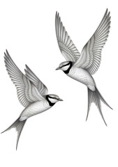 Obraz premium Graceful Birds in Flight Showcasing Feather Patterns