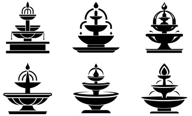 Fototapeta premium Vector Illustration of Various Decorative Fountains