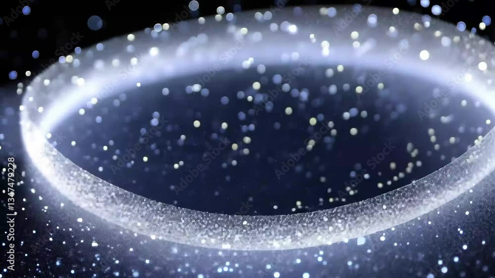 Leinwandbilder Glittering light particles create a mesmerizing background effect in dark space, Light glittering effect particles background video