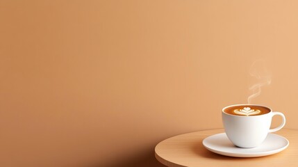 Obraz premium Latte art on a beige backdrop