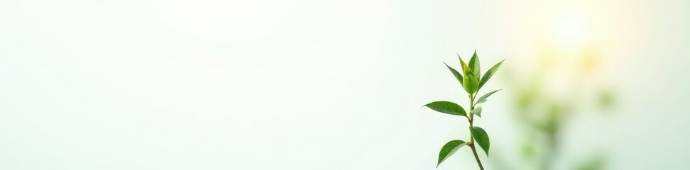 Fototapeta premium Isolated plant on white background with subtle light effect, gentle illumination, clean space, ambient light