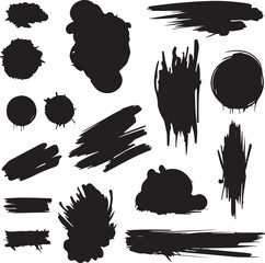 Fototapeta premium Black brush strock set 