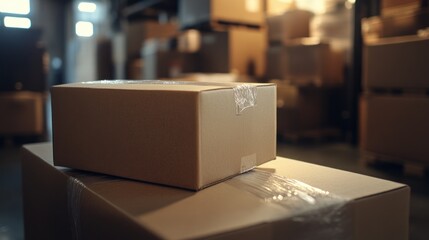 Cardboard Boxes in a Warehouse