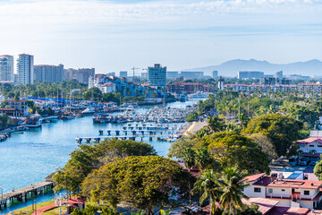 A view over the marina  in Puerto Vallarta in early springtime
