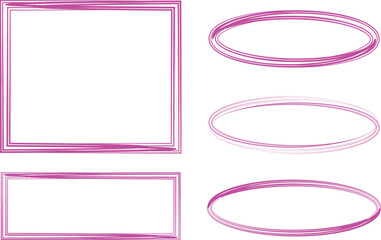 bright pink fuchsia colored creative frames set